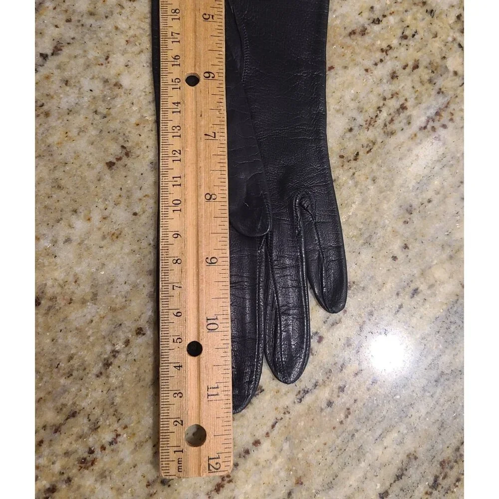 Vintage Womens Size S 6 Black Soft Leather 11